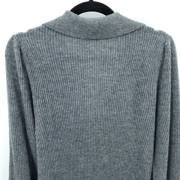 Wyeth Presidio Wool/Cashmere Midi Polo Neck Sweater Dress M Gray - Picture 10 of 16